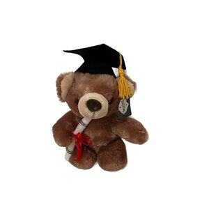 Walgreens Graduation Hat Diploma Brown Teddy Bear Plush 7" Gift Stuffed Animal